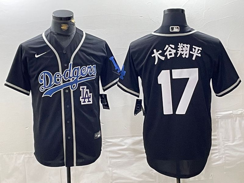 Men Los Angeles Dodgers #17 Ohtani Black Fashion Nike Game MLB Jersey style 45->los angeles dodgers->MLB Jersey